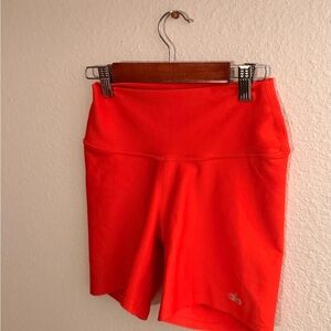 ALO Yoga Red-Orange High-Waist Bike Shorts